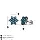 4 - Amora Blue Diamond Flower Earrings 