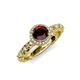 4 - Riona Signature Red Garnet and Diamond Halo Engagement Ring 