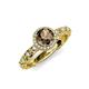 4 - Riona Signature Smoky Quartz and Diamond Halo Engagement Ring 