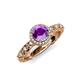 4 - Riona Signature Amethyst and Diamond Halo Engagement Ring 