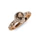 4 - Riona Signature Smoky Quartz and Diamond Halo Engagement Ring 