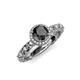 4 - Riona Signature Black and White Diamond Halo Engagement Ring 