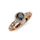 4 - Riona Signature Black and White Diamond Halo Engagement Ring 