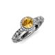 4 - Riona Signature Citrine and Diamond Halo Engagement Ring 