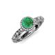 4 - Riona Signature Emerald and Diamond Halo Engagement Ring 