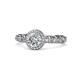 1 - Riona 1.17 ctw IGI Certified Lab Grown Diamond Round (6.50 mm) & Natural Diamond Round (1.20 mm) Halo Engagement Ring  