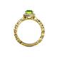 5 - Riona Signature Peridot and Diamond Halo Engagement Ring 
