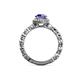 5 - Riona Signature Iolite and Diamond Halo Engagement Ring 