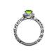 5 - Riona Signature Peridot and Diamond Halo Engagement Ring 