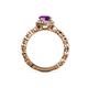 5 - Riona Signature Amethyst and Diamond Halo Engagement Ring 