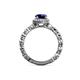 5 - Riona Signature Blue Sapphire and Diamond Halo Engagement Ring 