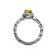 5 - Riona Signature Citrine and Diamond Halo Engagement Ring 
