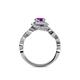 5 - Hana Signature Amethyst and Diamond Halo Engagement Ring 