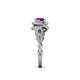 6 - Hana Signature Amethyst and Diamond Halo Engagement Ring 