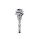 6 - Hana Signature Iolite and Diamond Halo Engagement Ring 
