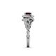 6 - Hana Signature Red Garnet and Diamond Halo Engagement Ring 