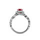 5 - Hana Signature Ruby and Diamond Halo Engagement Ring 