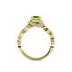 5 - Hana Signature Peridot and Diamond Halo Engagement Ring 