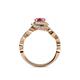 5 - Hana Signature Pink Tourmaline and Diamond Halo Engagement Ring 