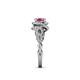 6 - Hana Signature Pink Tourmaline and Diamond Halo Engagement Ring 