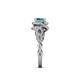 6 - Hana Signature Blue Topaz and Diamond Halo Engagement Ring 