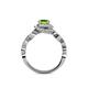 5 - Hana Signature Peridot and Diamond Halo Engagement Ring 