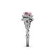 6 - Hana Signature Rhodolite Garnet and Diamond Halo Engagement Ring 