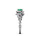 6 - Hana Signature Emerald and Diamond Halo Engagement Ring 