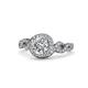 1 - Hana Signature 1.62 ctw  IGI Certified Lab Grown Diamond Round (6.50 mm) & Natural Diamond Round (1.30 mm) Halo Engagement Ring 
