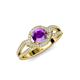 4 - Liora Signature Amethyst and Diamond Eye Halo Engagement Ring 