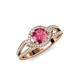 4 - Liora Signature Pink Tourmaline and Diamond Eye Halo Engagement Ring 