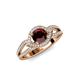 4 - Liora Signature Red Garnet and Diamond Eye Halo Engagement Ring 