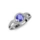 4 - Liora Signature Tanzanite and Diamond Eye Halo Engagement Ring 