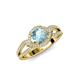 4 - Liora Signature Aquamarine and Diamond Eye Halo Engagement Ring 
