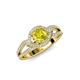 4 - Liora Signature Yellow and White Diamond Eye Halo Engagement Ring 