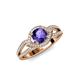 4 - Liora Signature Iolite and Diamond Eye Halo Engagement Ring 