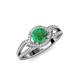 4 - Liora Signature Emerald and Diamond Eye Halo Engagement Ring 