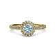 3 - Jolie Signature Aquamarine and Diamond Floral Halo Engagement Ring 