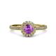 3 - Jolie Signature Amethyst and Diamond Floral Halo Engagement Ring 