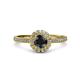 3 - Jolie Signature Black and White Diamond Floral Halo Engagement Ring 