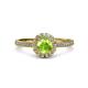 3 - Jolie Signature Peridot and Diamond Floral Halo Engagement Ring 