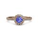 3 - Jolie Signature Tanzanite and Diamond Floral Halo Engagement Ring 