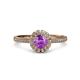 3 - Jolie Signature Amethyst and Diamond Floral Halo Engagement Ring 