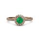 3 - Jolie Signature Emerald and Diamond Floral Halo Engagement Ring 