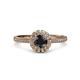 3 - Jolie Signature Black and White Diamond Floral Halo Engagement Ring 