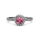 3 - Jolie Signature Pink Tourmaline and Diamond Floral Halo Engagement Ring 