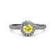 3 - Jolie Signature Lab Created Yellow Sapphire and Diamond Floral Halo Engagement Ring 