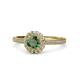 1 - Jolie Signature Diamond and Lab Created Alexandrite Floral Halo Engagement Ring 