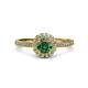 3 - Jolie Signature Diamond and Lab Created Alexandrite Floral Halo Engagement Ring 