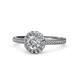 1 - Jolie Signature 1.02 ctw IGI Certified Lab Grown Diamond Round (6.50 mm) & Natural Diamond Round (1.30 mm) Halo Engagement Ring 